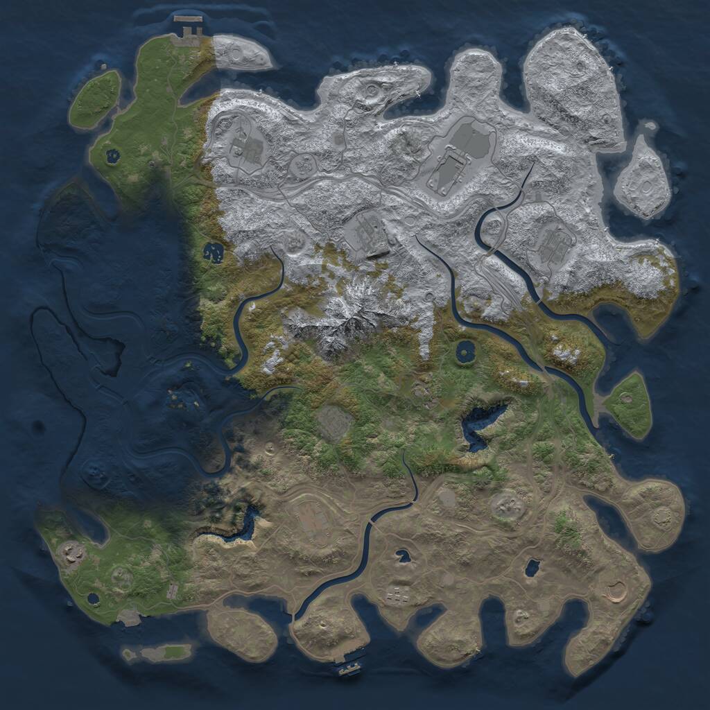 Rust Map: Procedural Map, Size: 5000, Seed: 64697164, 17 Monuments