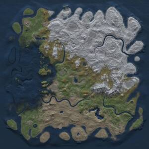 Thumbnail Rust Map: Procedural Map, Size: 5600, Seed: 1981169418, 17 Monuments