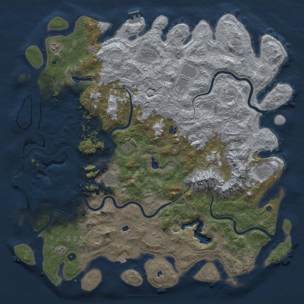 Rust Map: Procedural Map, Size: 5600, Seed: 1981169418, 17 Monuments