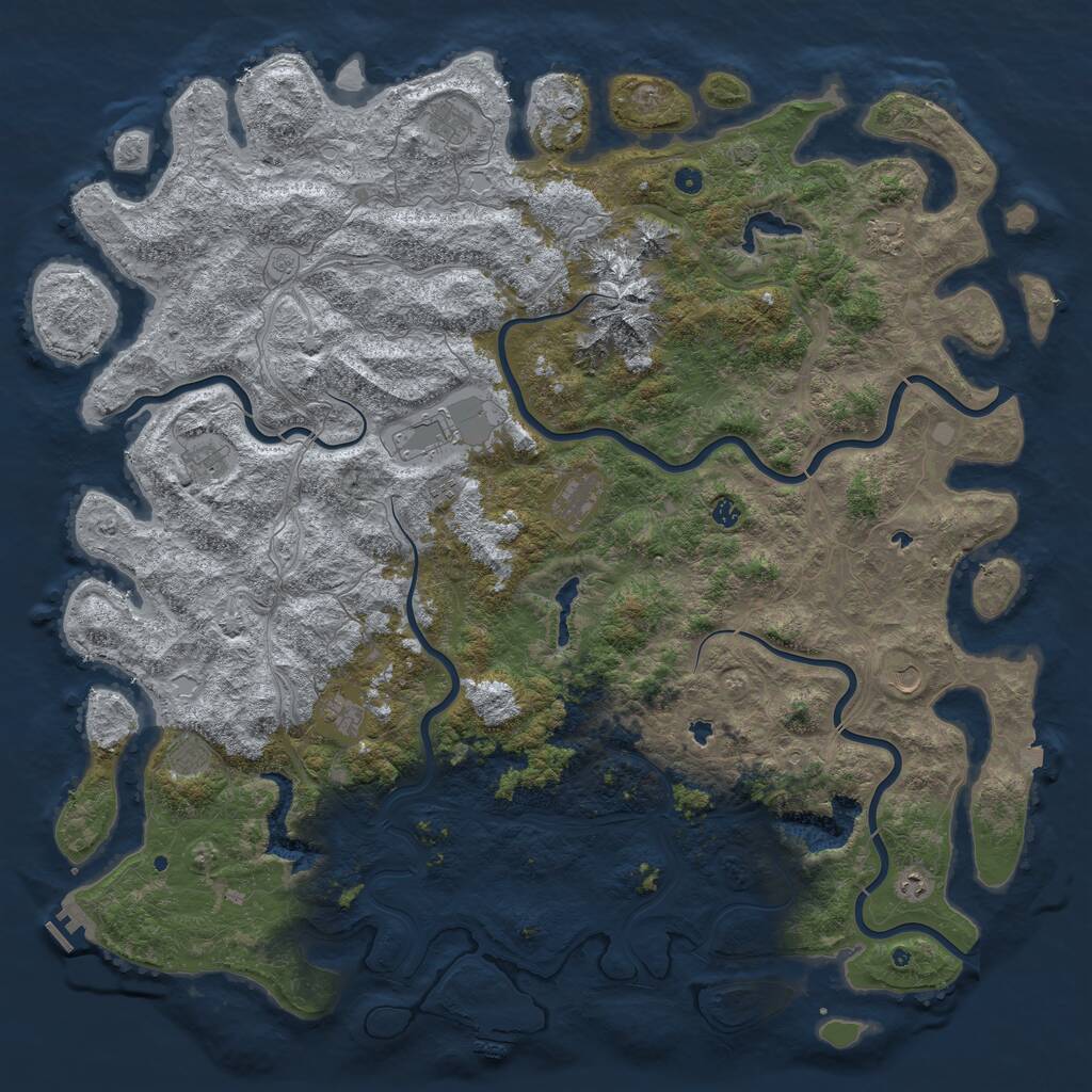 Rust Map: Procedural Map, Size: 6000, Seed: 1439050074, 17 Monuments