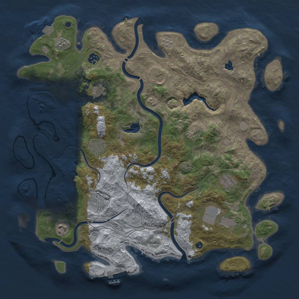 Rust Map: Procedural Map, Size: 4250, Seed: 1088817277, 15 Monuments
