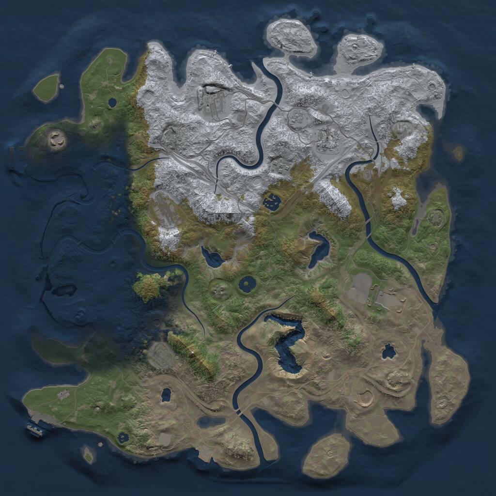 Rust Map: Procedural Map, Size: 4500, Seed: 1656578074, 15 Monuments