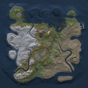 Thumbnail Rust Map: Procedural Map, Size: 3500, Seed: 464719984, 13 Monuments