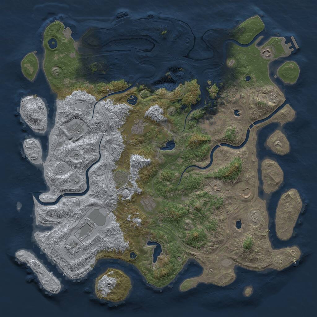 Rust Map: Procedural Map, Size: 4800, Seed: 412990592, 17 Monuments