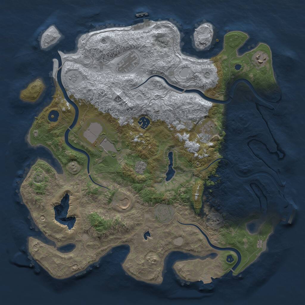 Rust Map: Procedural Map, Size: 4000, Seed: 1923356975, 14 Monuments