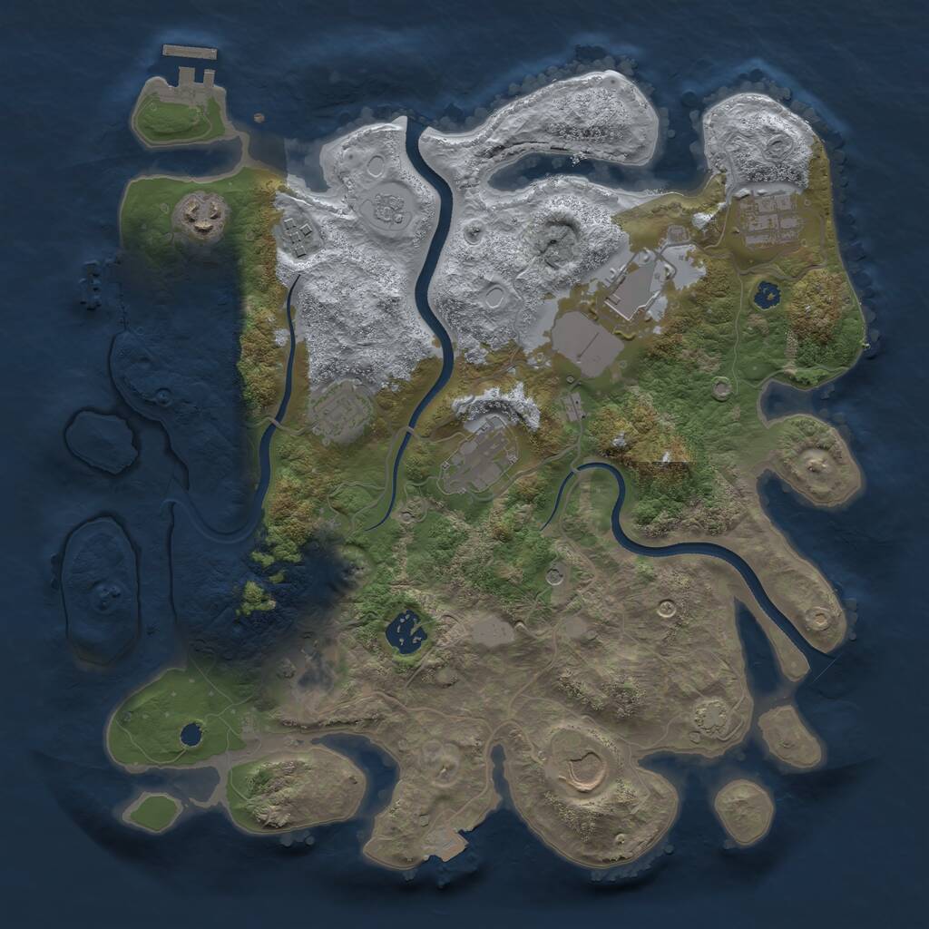 Rust Map: Procedural Map, Size: 3500, Seed: 109283, 15 Monuments