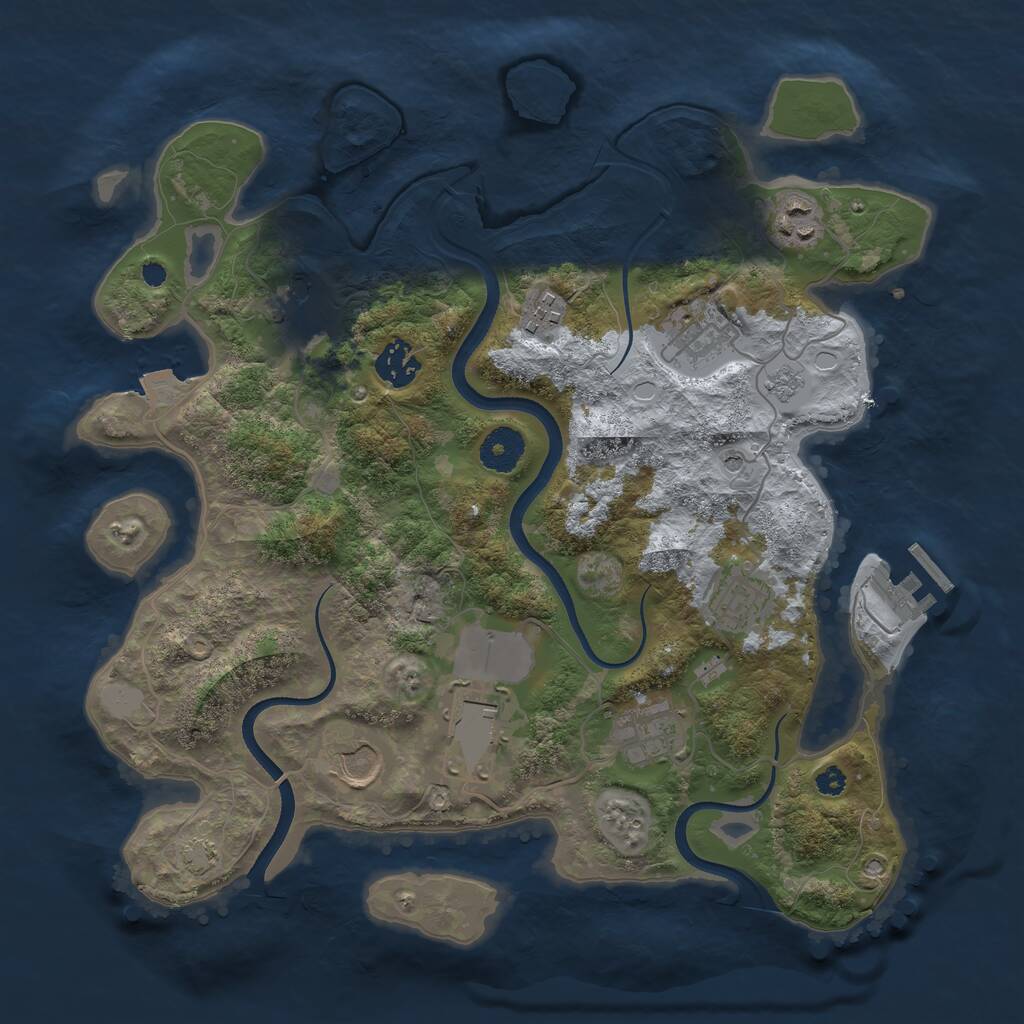 Rust Map: Procedural Map, Size: 3500, Seed: 1773179923, 14 Monuments