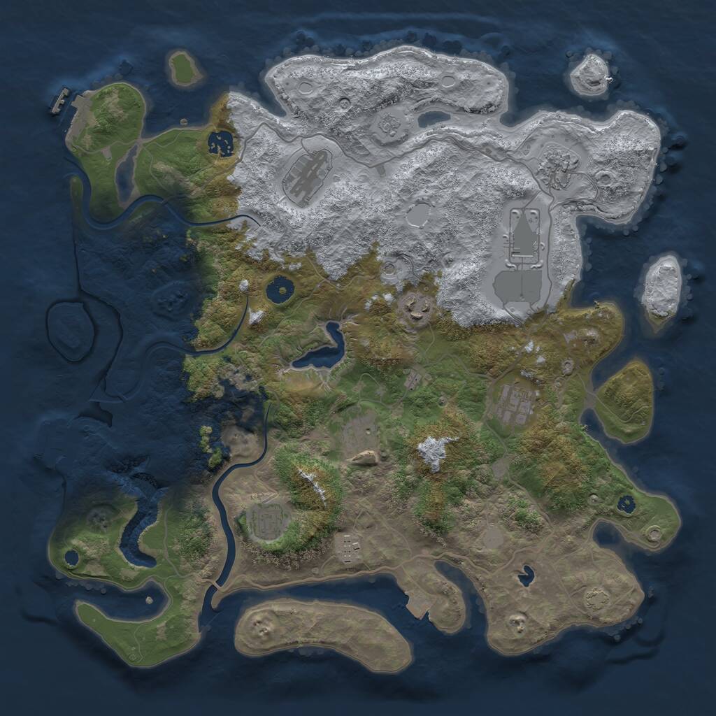Rust Map: Procedural Map, Size: 4000, Seed: 1611362491, 15 Monuments