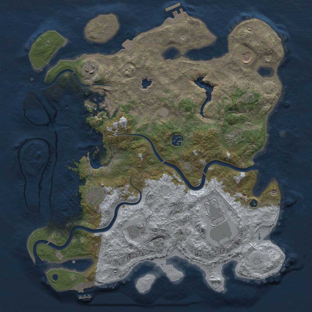 Rust Map: Procedural Map, Size: 4000, Seed: 56756757, 15 Monuments
