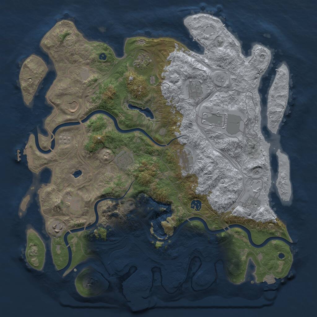 Rust Map: Procedural Map, Size: 4300, Seed: 1934827529, 17 Monuments