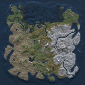 Thumbnail Rust Map: Procedural Map, Size: 5000, Seed: 1787763823, 17 Monuments