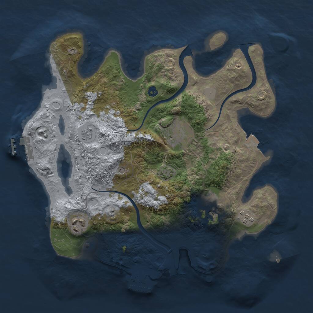 Rust Map: Procedural Map, Size: 3000, Seed: 347066281, 10 Monuments
