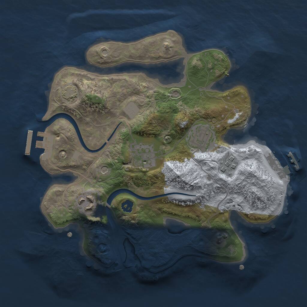 Rust Map: Procedural Map, Size: 2500, Seed: 4575464, 9 Monuments