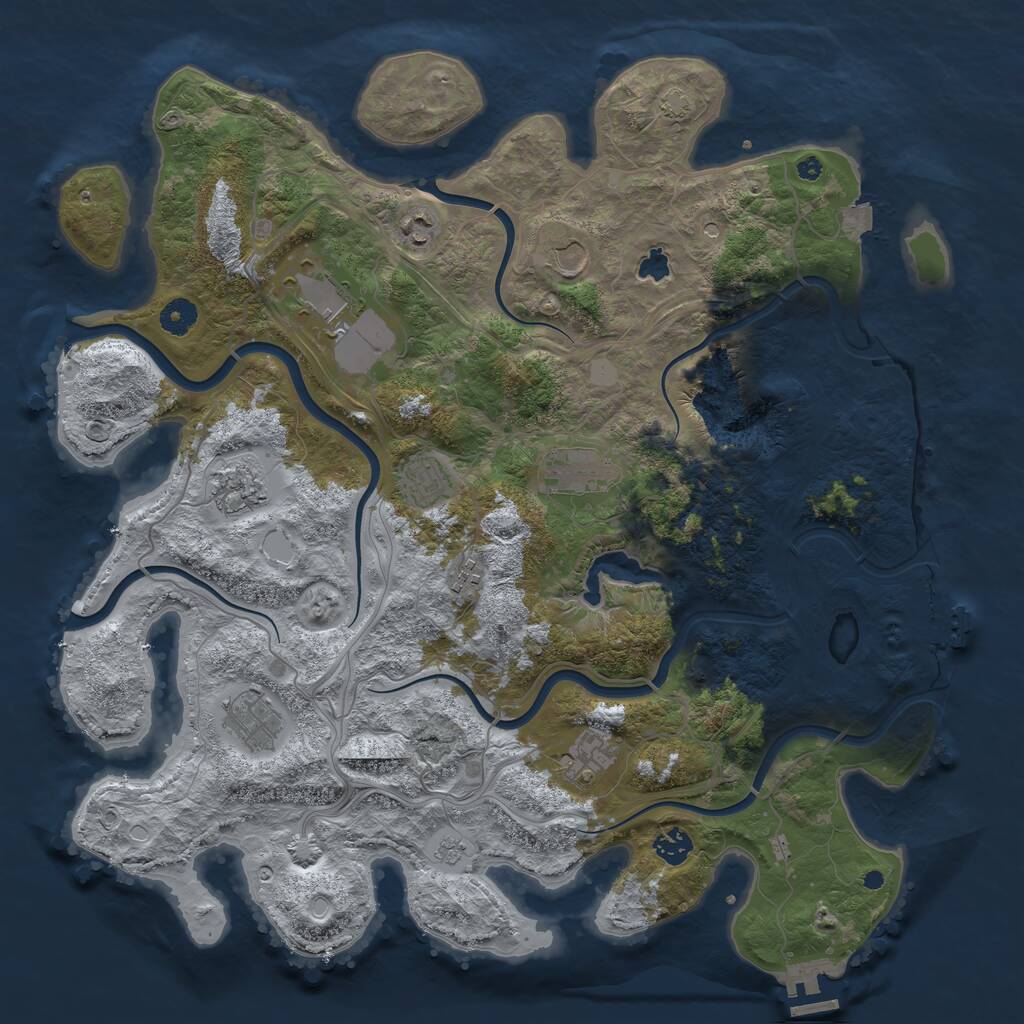 Rust Map: Procedural Map, Size: 4250, Seed: 1514553617, 16 Monuments