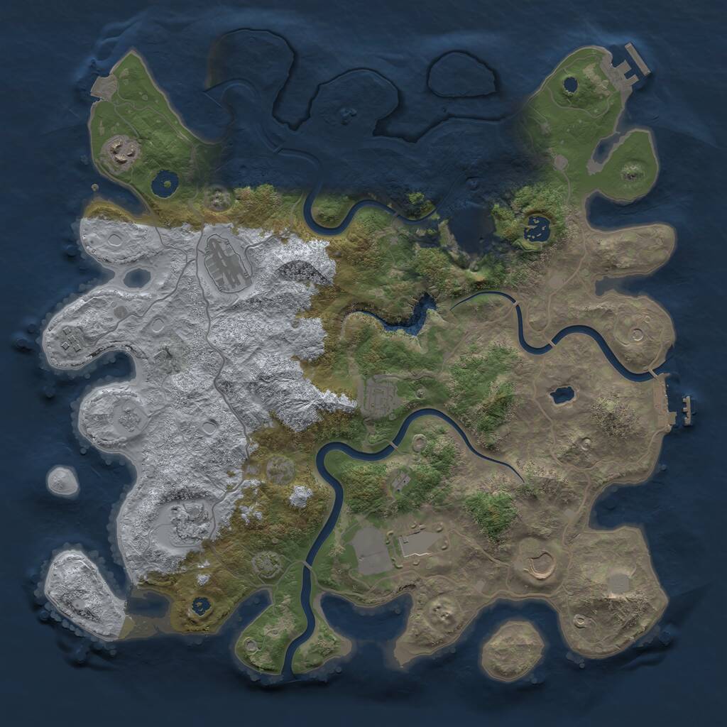 Rust Map: Procedural Map, Size: 4050, Seed: 1220282457, 15 Monuments