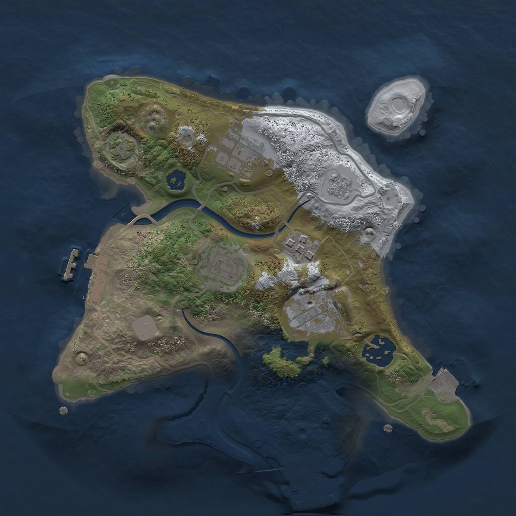 Rust Map: Procedural Map, Size: 2500, Seed: 1031627940, 10 Monuments