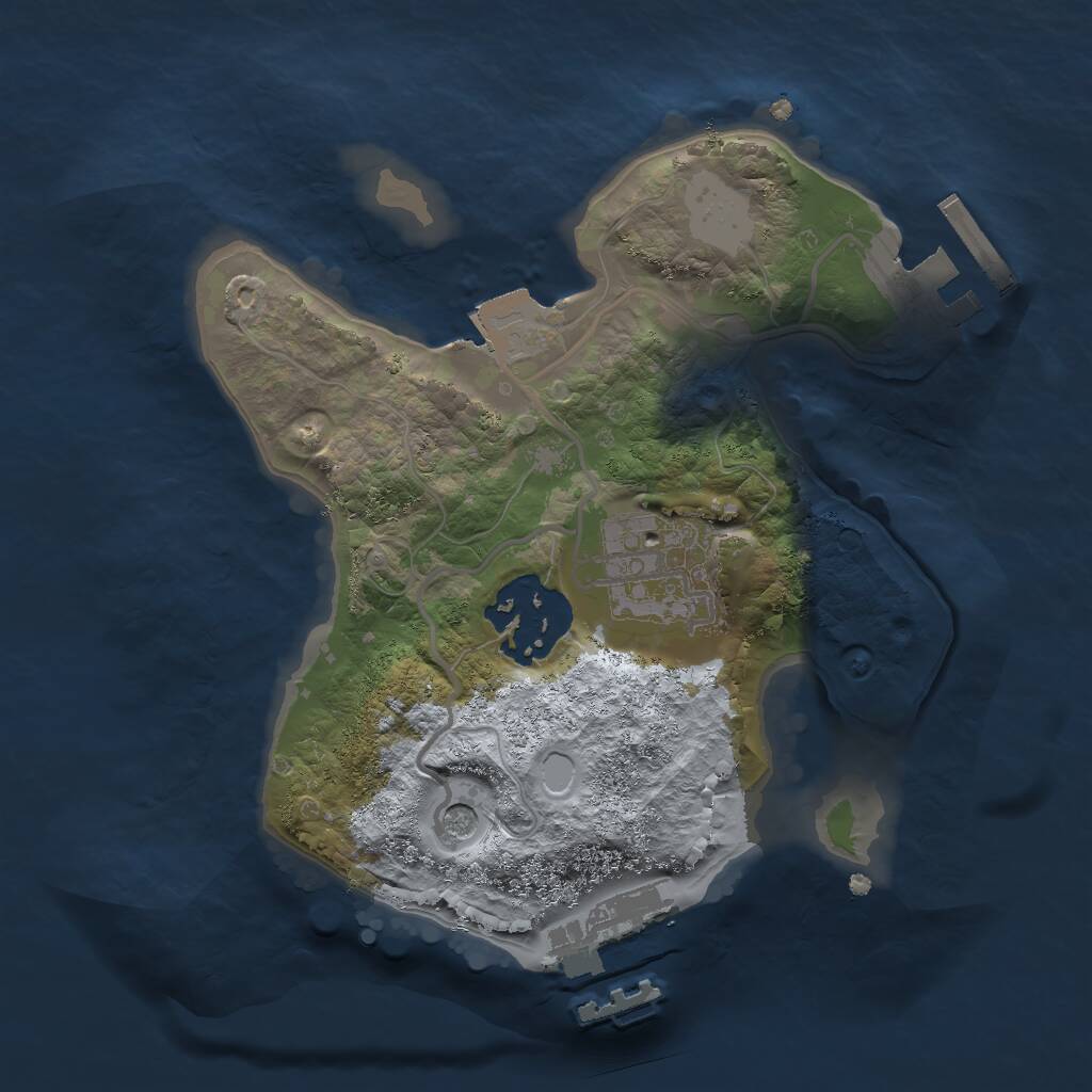 Rust Map: Procedural Map, Size: 2000, Seed: 2091673910, 6 Monuments