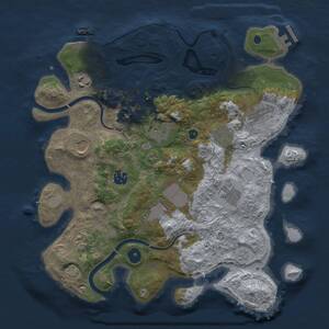 Thumbnail Rust Map: Procedural Map, Size: 3500, Seed: 110049903, 16 Monuments