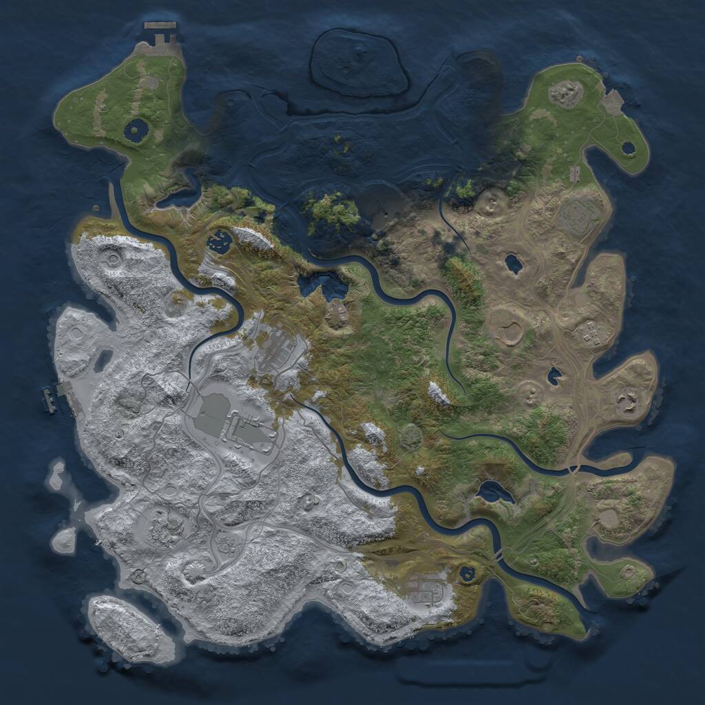 Rust Map: Procedural Map, Size: 4500, Seed: 555777469, 16 Monuments