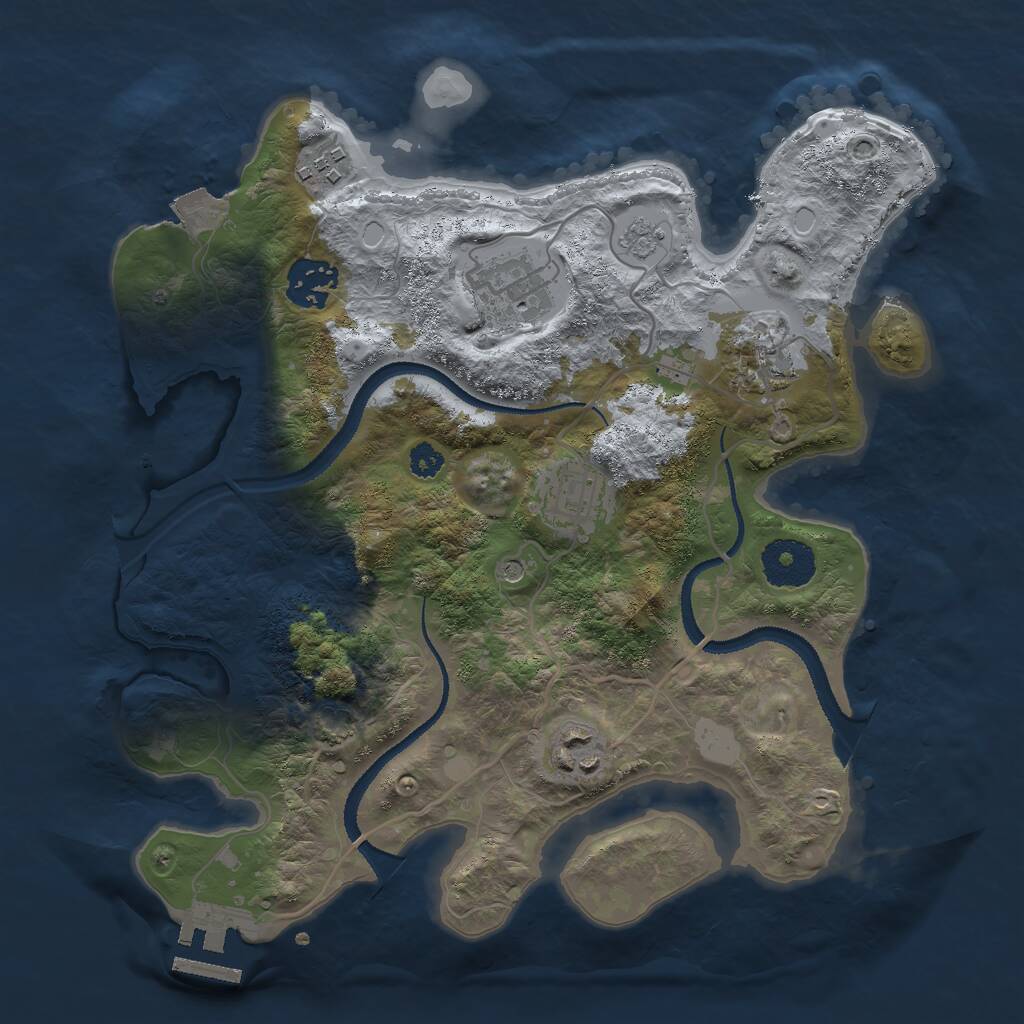 Rust Map: Procedural Map, Size: 3000, Seed: 29249, 11 Monuments