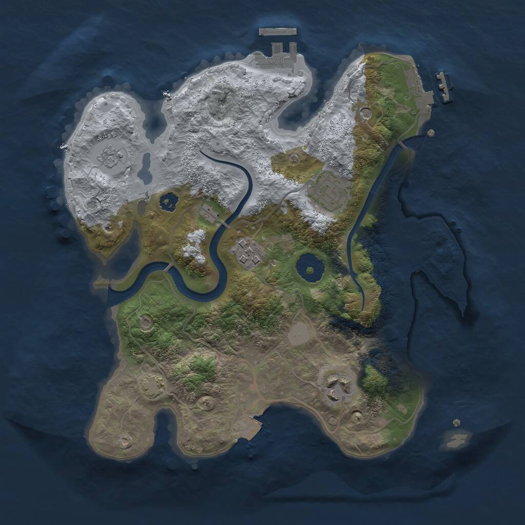 Rust Map: Procedural Map, Size: 2800, Seed: 1701679847, 9 Monuments