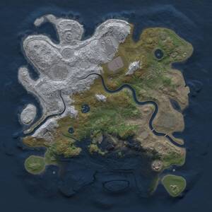 Thumbnail Rust Map: Procedural Map, Size: 3500, Seed: 23927, 13 Monuments