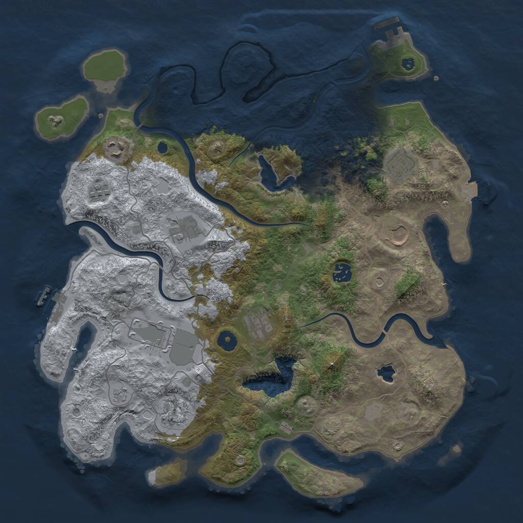 Rust Map: Procedural Map, Size: 4000, Seed: 1091161930, 15 Monuments