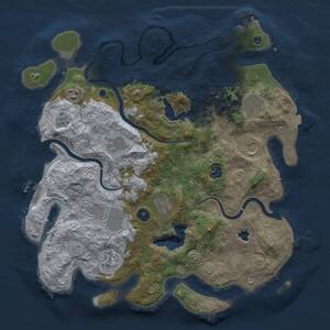 Thumbnail Rust Map: Procedural Map, Size: 4000, Seed: 1091161930, 15 Monuments