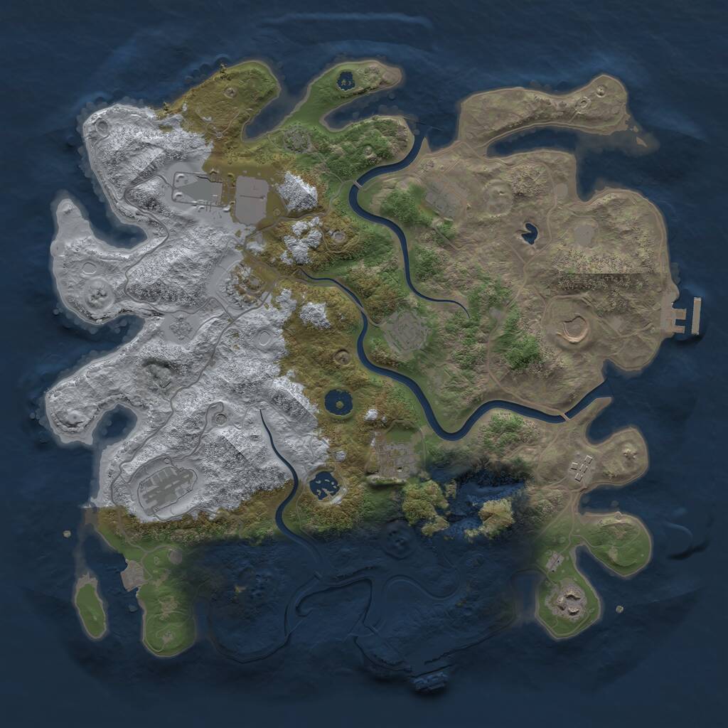 Rust Map: Procedural Map, Size: 4000, Seed: 2073934048, 16 Monuments