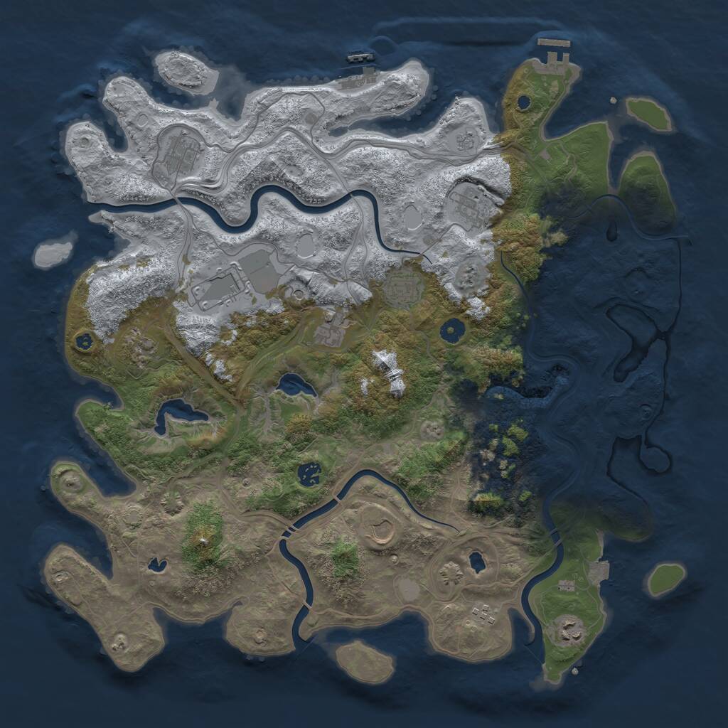 Rust Map: Procedural Map, Size: 4500, Seed: 1983358365, 16 Monuments