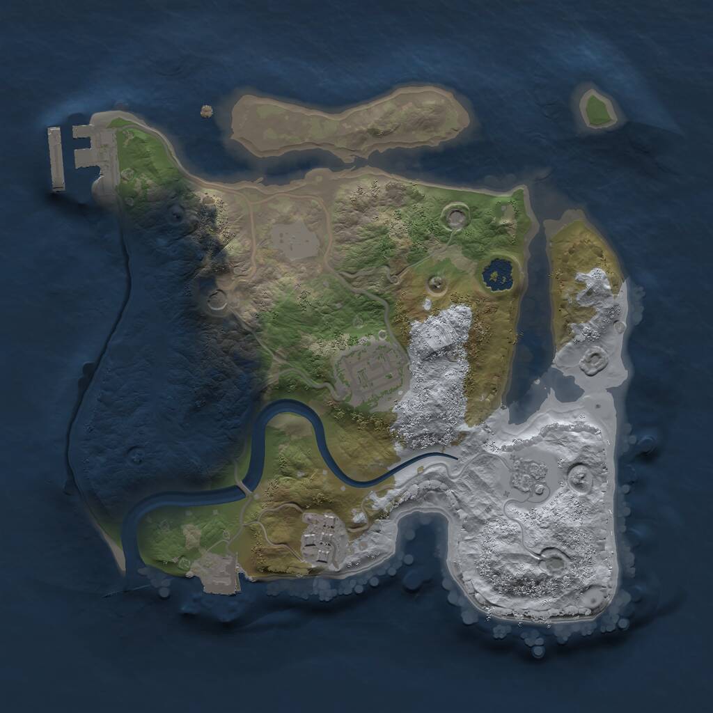Rust Map: Procedural Map, Size: 2250, Seed: 1500, 6 Monuments