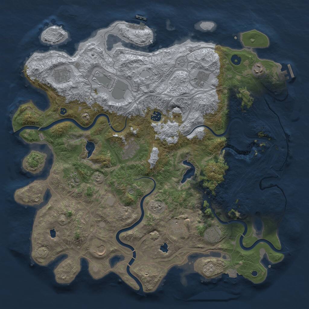 Rust Map: Procedural Map, Size: 4500, Seed: 62288938, 17 Monuments