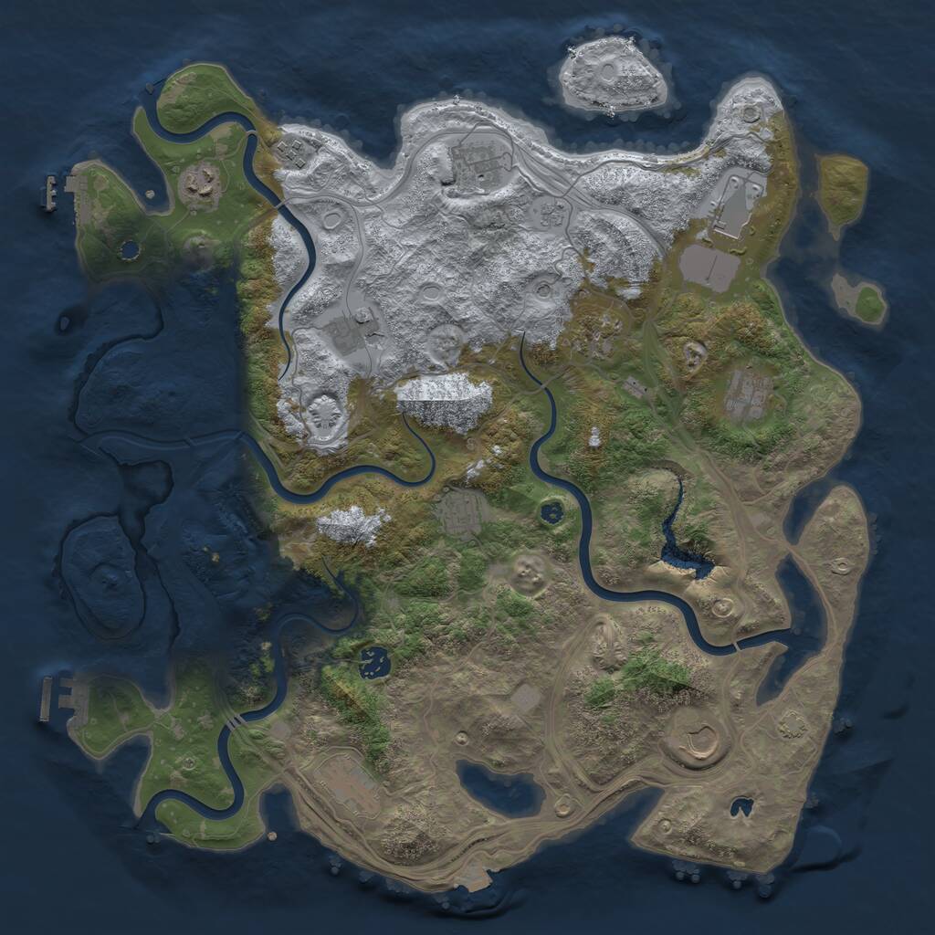 Rust Map: Procedural Map, Size: 4250, Seed: 882601194, 17 Monuments