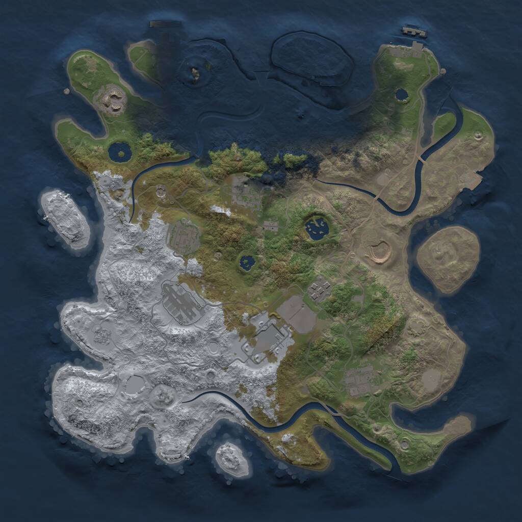 Rust Map: Procedural Map, Size: 3500, Seed: 1362272176, 15 Monuments