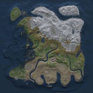 Thumbnail Rust Map: Procedural Map, Size: 3500, Seed: 2091471109, 14 Monuments