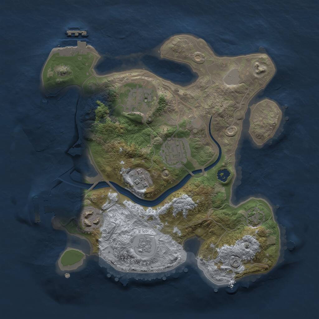 Rust Map: Procedural Map, Size: 2500, Seed: 11996, 9 Monuments
