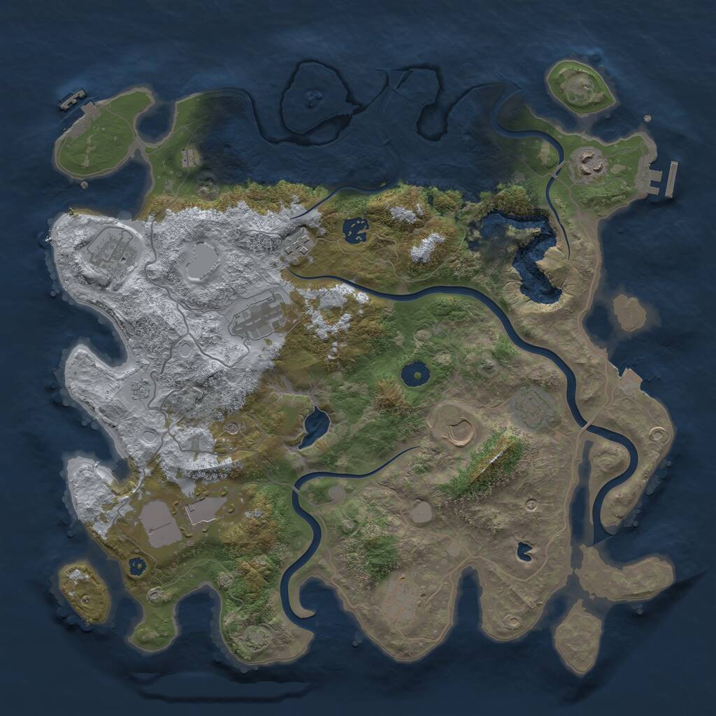 Rust Map: Procedural Map, Size: 4000, Seed: 964821281, 15 Monuments