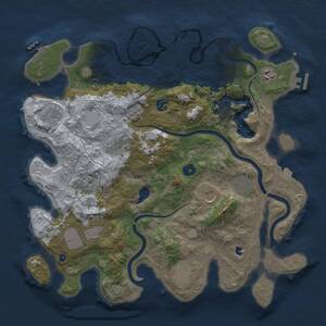 Thumbnail Rust Map: Procedural Map, Size: 4000, Seed: 964821281, 15 Monuments