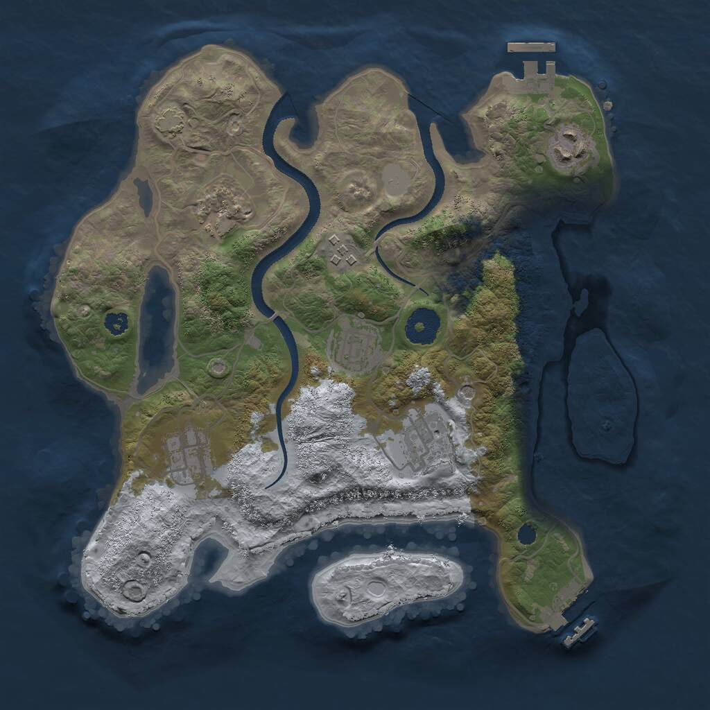 Rust Map: Procedural Map, Size: 3000, Seed: 1959088013, 11 Monuments
