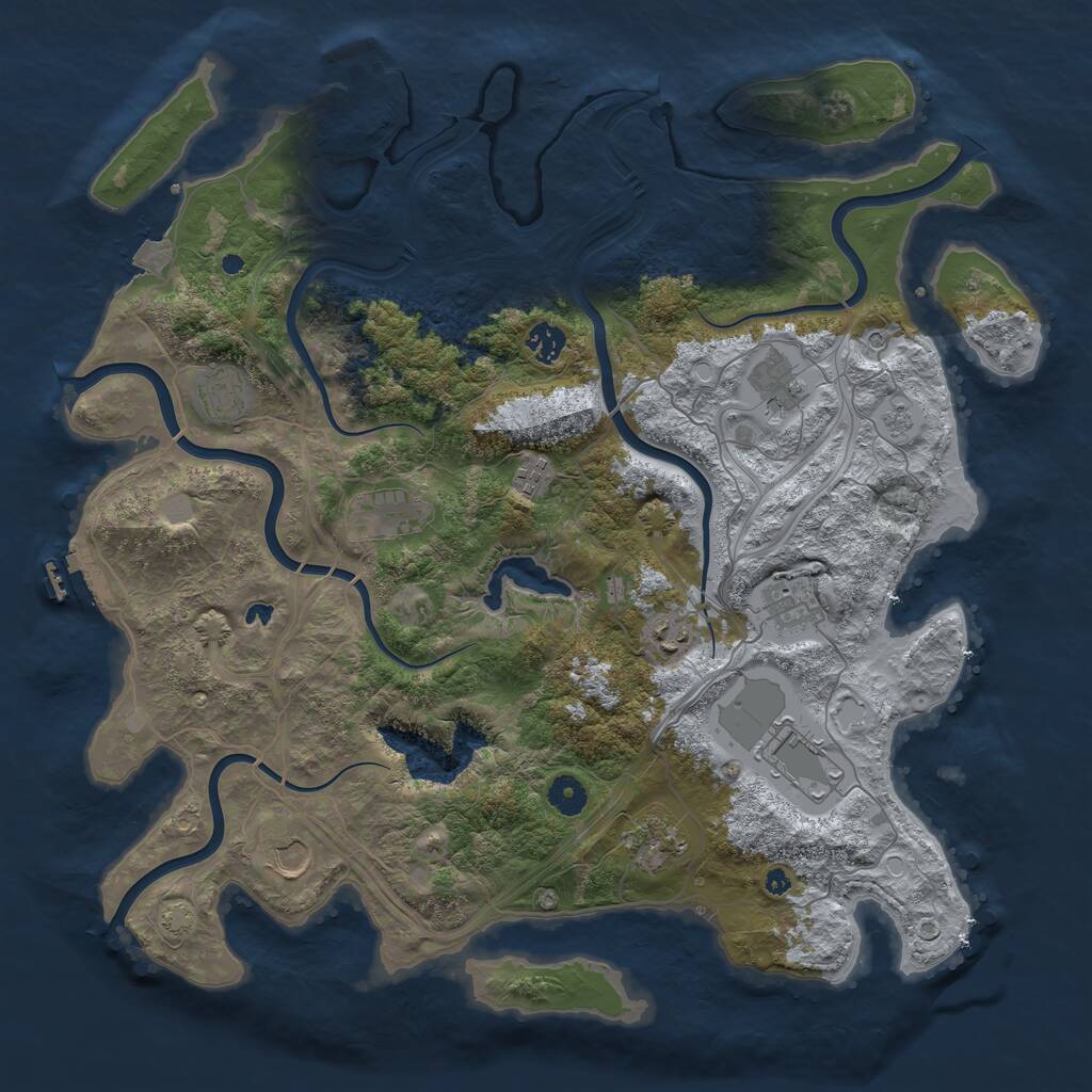 Rust Map: Procedural Map, Size: 4250, Seed: 524938, 16 Monuments