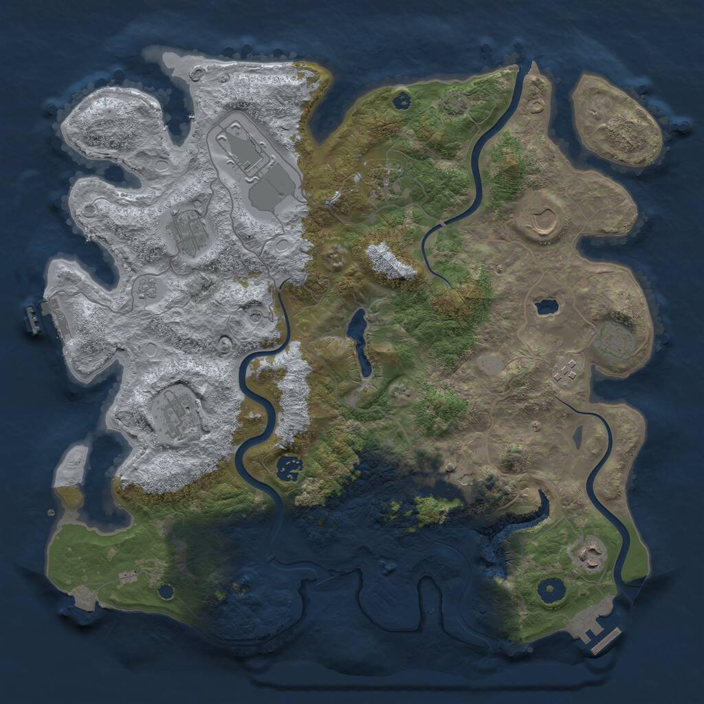 Rust Map: Procedural Map, Size: 4000, Seed: 1980634770, 16 Monuments