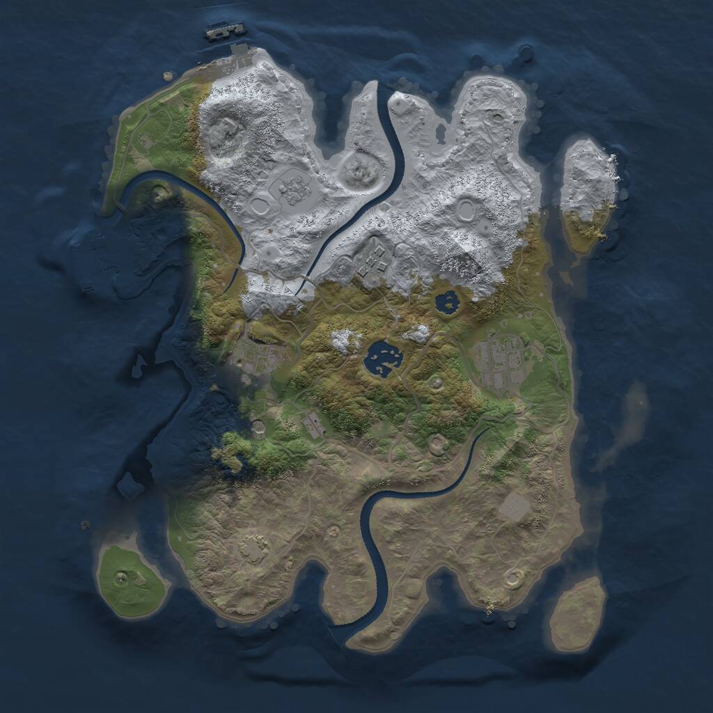 Rust Map: Procedural Map, Size: 3000, Seed: 3454320, 10 Monuments