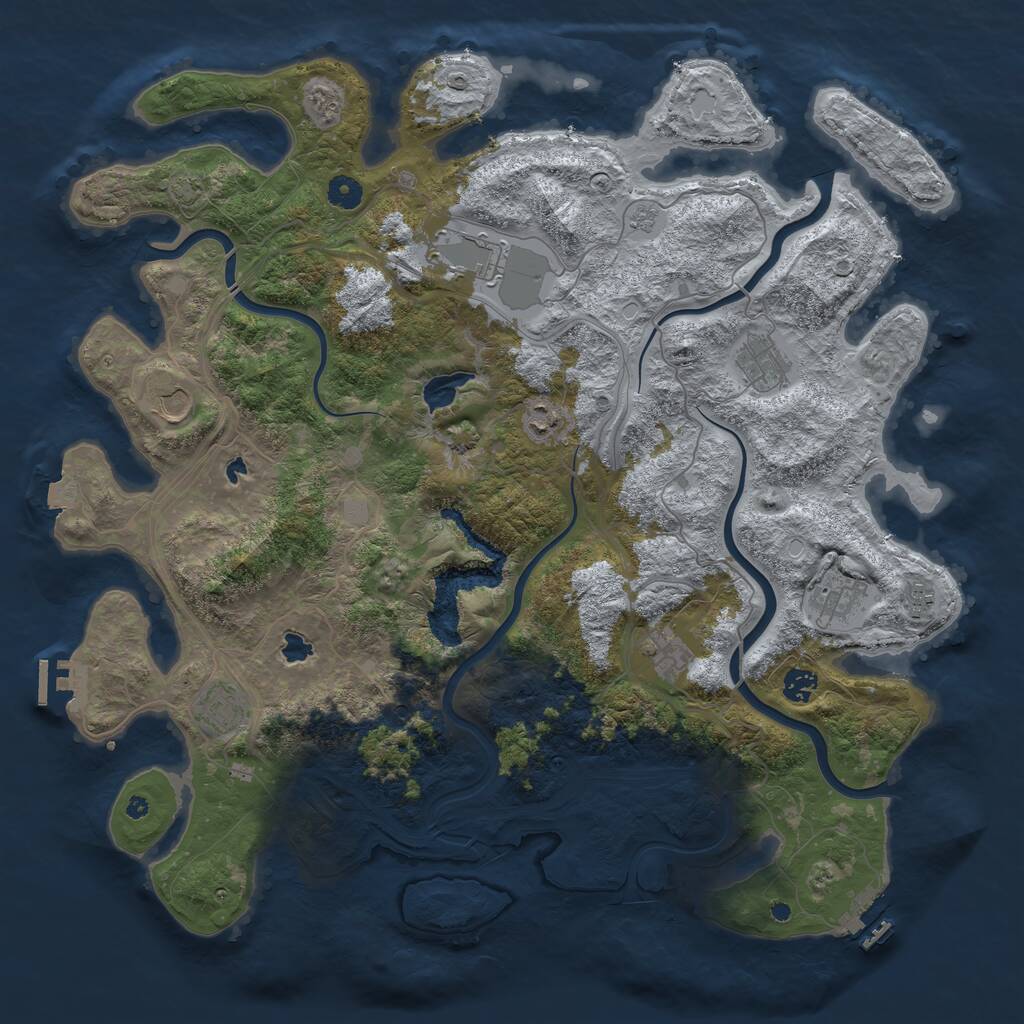 Rust Map: Procedural Map, Size: 4500, Seed: 1672513975, 15 Monuments