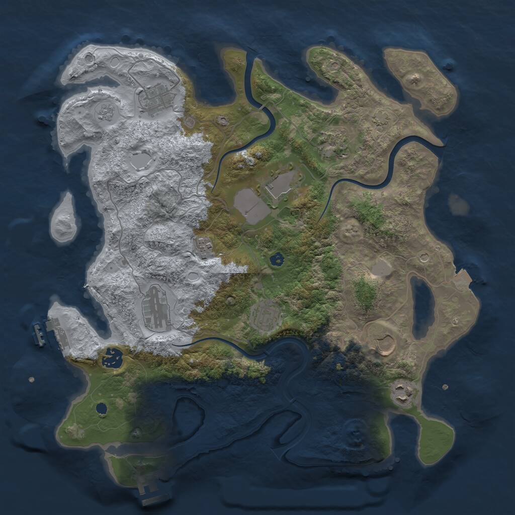 Rust Map: Procedural Map, Size: 3700, Seed: 1108463833, 15 Monuments