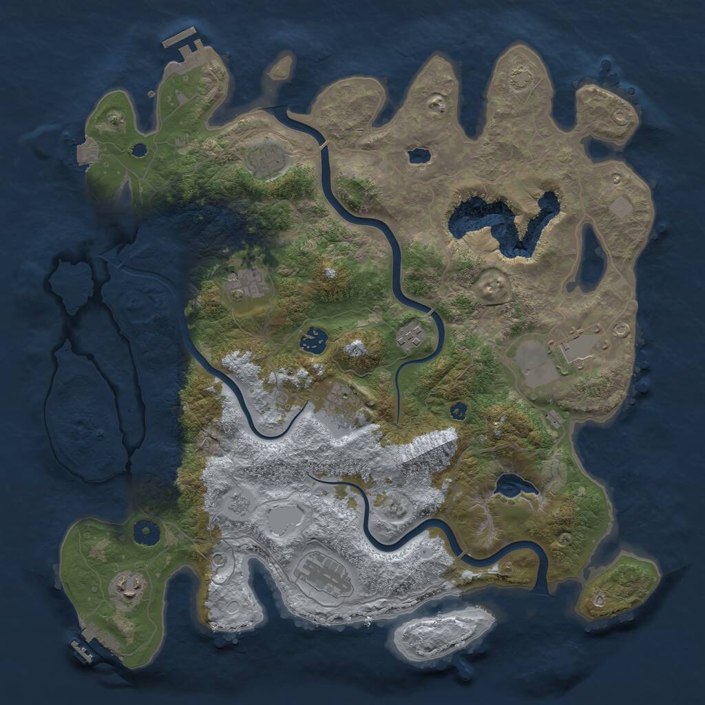 Rust Map: Procedural Map, Size: 4000, Seed: 417372621, 14 Monuments