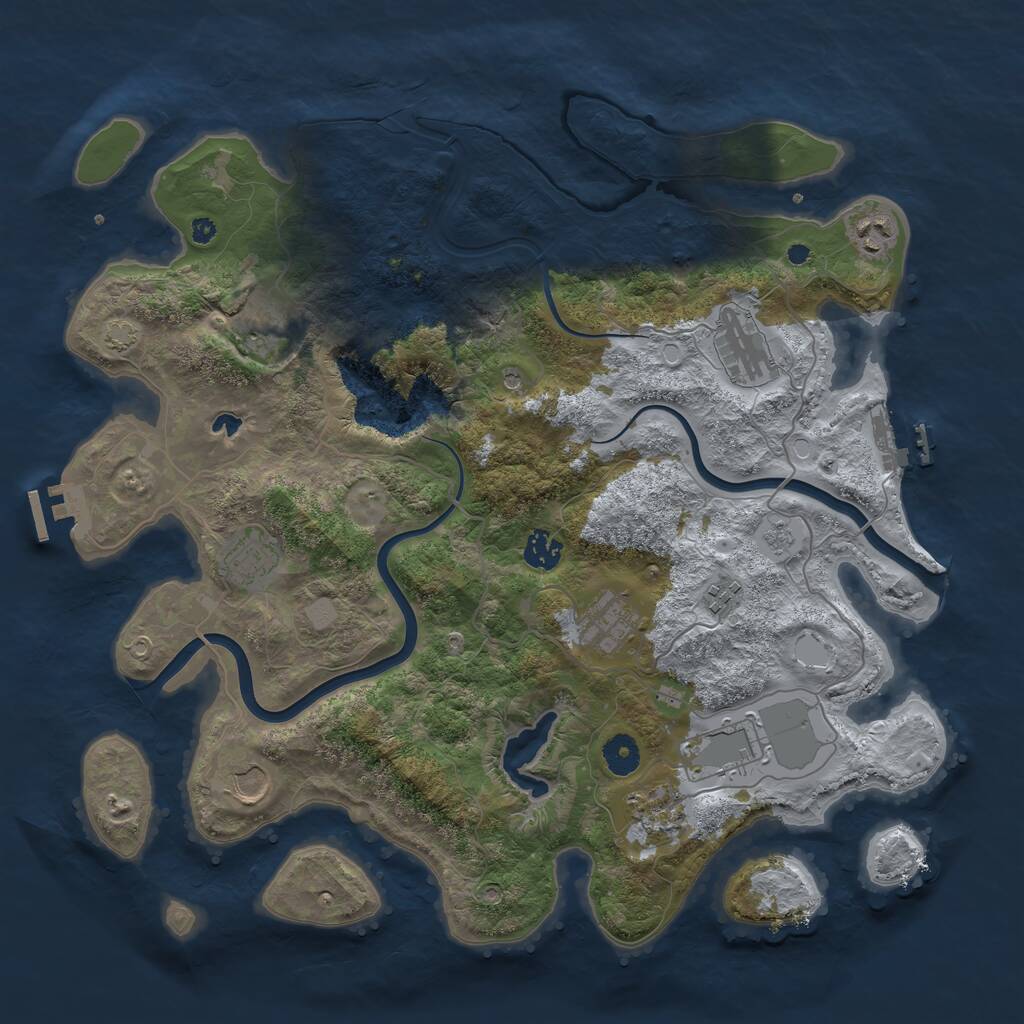 Rust Map: Procedural Map, Size: 4000, Seed: 676060875, 16 Monuments