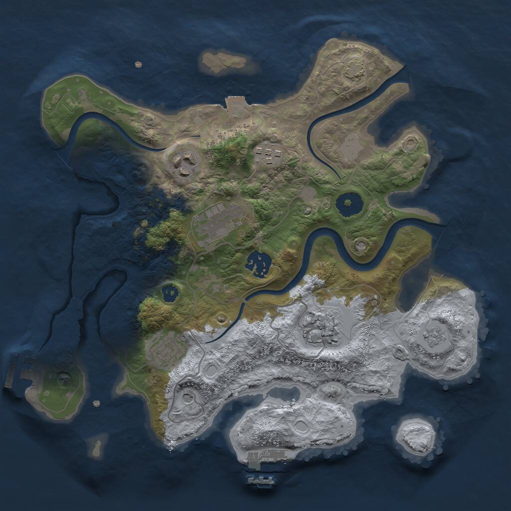 Rust Map: Procedural Map, Size: 3000, Seed: 1746903285, 12 Monuments