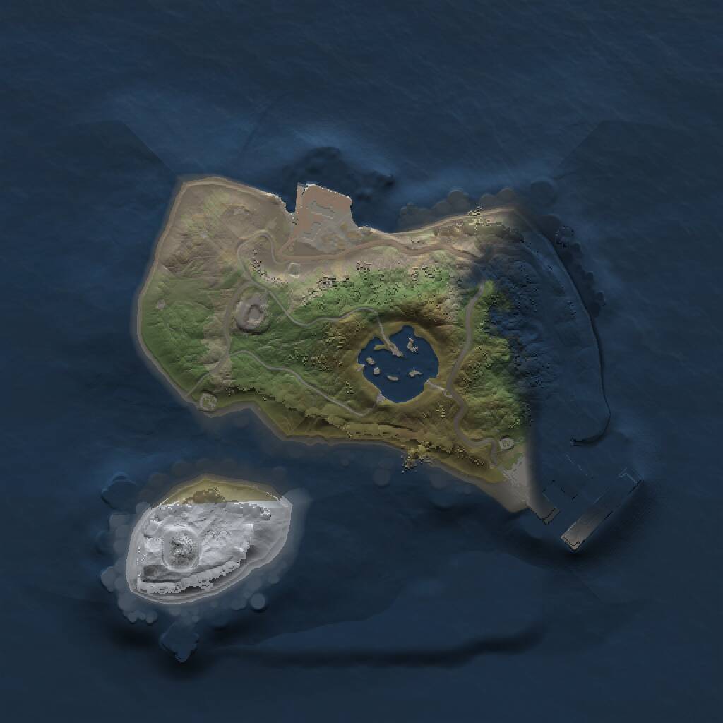 Rust Map: Procedural Map, Size: 1500, Seed: 1392977975, 3 Monuments