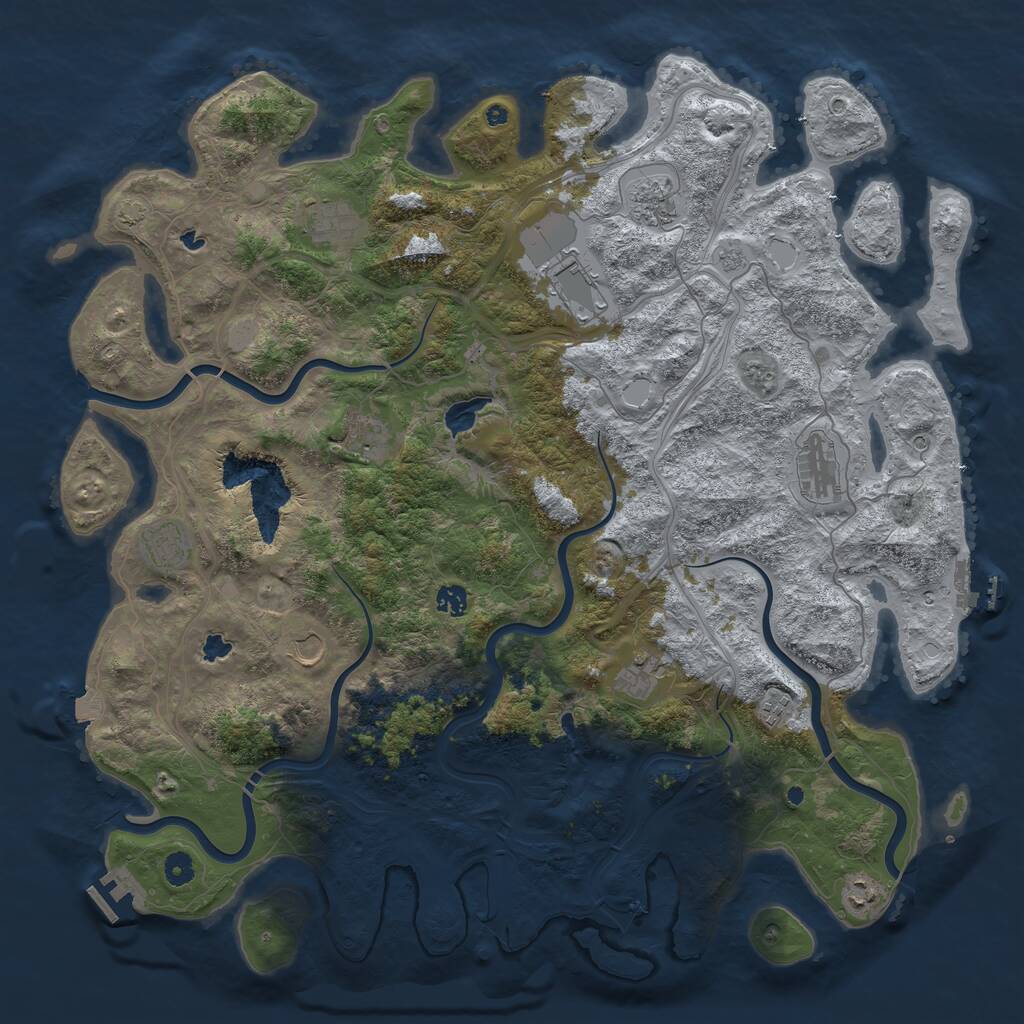 Rust Map: Procedural Map, Size: 4800, Seed: 26203222, 17 Monuments