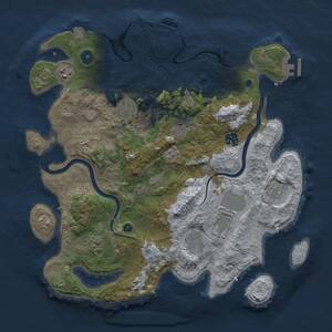 Thumbnail Rust Map: Procedural Map, Size: 3750, Seed: 1786795231, 15 Monuments